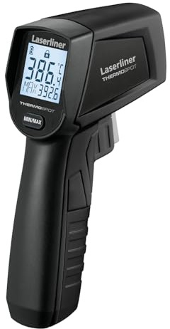 Laserliner ThermoSpot Infrarot-Thermometer | Digitales Temperaturmessgerät für Oberflächen, -40°C bis +400°C, Berührungslos mit Ziellaser, Min-/Max.-Funktion, Auto-Hold