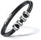 Rubsmao Personalised Mens Bracelets for Dad or Boyfriend, Black Braided Friendship Bracelet with 1-7 Engraved Names Beads