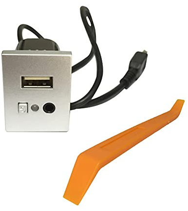 LAZIRO Auto for USB. Slot-Kabeladapter Mini USB Audio CD Spielerschnittstelle Switch Zubehör for Ford Fit Fit Focus for Fokus 2 MK2 2009 C- Max Kuga Mk1. (Color : Silver)