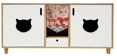 Cat Villa Wood Cat Toilet Enclosed Anti-splash And Cabinet Large Capacity Cat Litter Box Cat Furniture Cat House