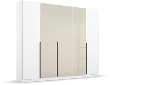 möbelando Drehtürenschrank >Artemis< in Glas Champagner - glänzend - 226x210x54 (BxHxT)