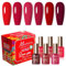 Cycullinyt 6Pcs One Step Gel Nagellack Set, 3 in 1 Keine Notwendigkeit Basis und Top Coat, 15ml Soak Off LED UV Rot Nude Nagel Gel Polish Maniküre Kit für Frauen Mädchen