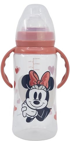 BIBERON CUELLO ANCHO 360 ML TETINA SILICONA 3 POSICIONES CON ASAS MINNIE MOUSE HEART FULL