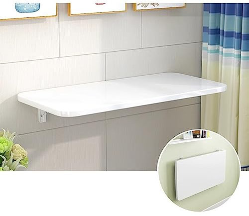 TOYSPUZZLE Outdoor-Klapptisch | Klappbarer Eck-Computertisch-Arbeitsplatz, weißer Wandschreibtisch, platzsparender, seitlich hängender Drop-Leaf-Tisch für Arbeitszimmer, Küche, Balkon