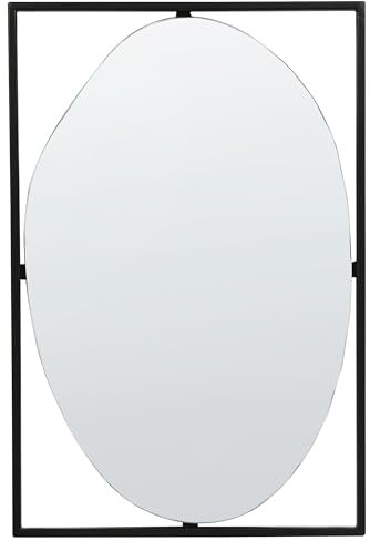 Beliani Wandspiegel mit schmalem Rahmen Metall schwarz rechteckig 40x60cm modern Nibelle