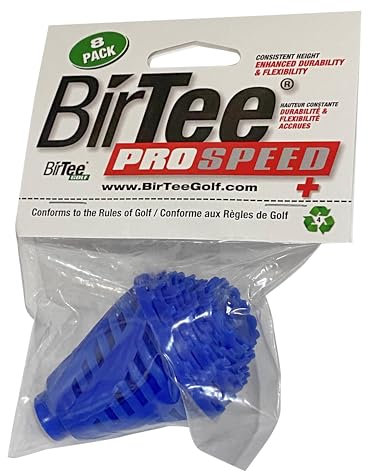BirTee Golf-Tees – Pro Speed Plus mit Flexibilität und Haltbarkeit, 8 Stück Indoor-Golf-Tees/Golf-Simulator-Tees/Winter-Golf-Tees aus Kunststoff (blau)