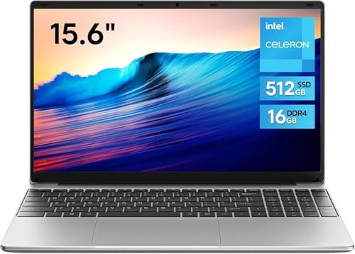 Jumper Computer Portatile 15,6 Pollici 16GB DDR4 RAM 512GB SSD, Processore quad-core N5095 (fino a 2,9 GHz), Schermo IPS FHD, Batteria da 38 Wh, Due altoparlanti, Grafica UHD 450MHz, Tastiera numerica