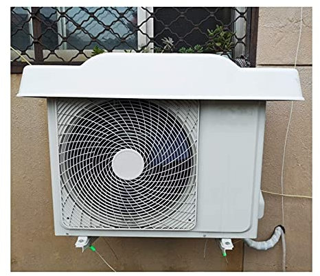 GODFSAHG Abdeckung für Außenklimaanlagen, verstärktes PVC-Vordach, wasserdicht, Schnee- und staubdicht, ganzjährig einsetzbar, mit 2 Stahldrahtdrähten, weiß, 98 x 40 x 14,5 cm