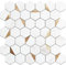OYASIMI Hexagon Stick on Tiles for Kitchen Wall, 10 PCS Heat Resistant Self Adhensive Kitchen Splashback PVC Smart Tile, 12'' Carla White Waterproof Peel and Stick Wall Tiles for Bathroom