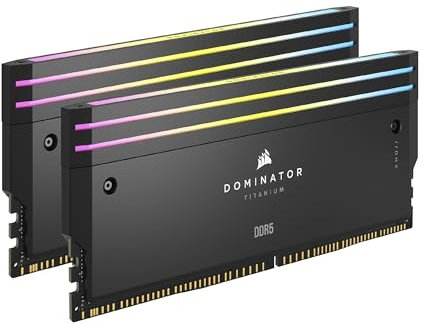 CORSAIR Dominator Titanium DDR5 RGB Lichtverstärkungs-Kit – 2X Module – 0GB RAM – CORSAIR iCUE-Kompatibel – Schwarz