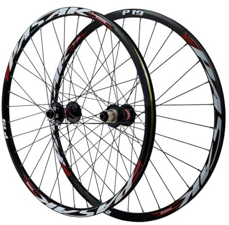 GEIRONV Mountainbike Laufräder 26/27,5/29 Zoll, Scheibenbremse Steckachse Vorne 2 Hinten 4 Lager Doppelwandige Leichtmetallfelgen 32-Loch-Schnellspanner Laufradsatz(15 * 110/12 * 148mm,29inch)