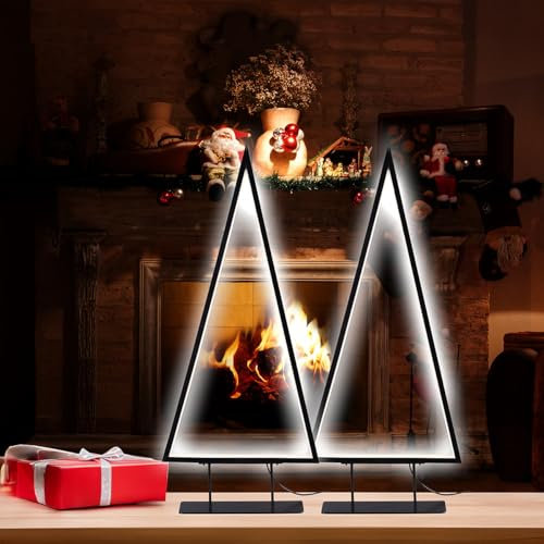 Carlo Milano Weihnachtsdeko-Baum: 2er-Set Design-Metall-Weihnachtsbaum, 141 LEDs, 70 cm Höhe (minimalistischer Weihnachtsbaum, Weihnachtsbaum-Modell)