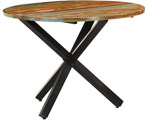IBUQDDV Bartisch küche Kitchen Table Gartentische Lounge Tisch Esstisch Rund 100x100x75 cm Altholz Massiv für Esszimmer Küche Wohnzimmer