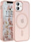 ORDA Magnetic Case for iPhone 11 Case Compatible with MagSafe,for iphone 11 phone case Translucent Matte Back Slim,Military Grade Drop Proof Hard Back Protective Cover 6.1-light Pink
