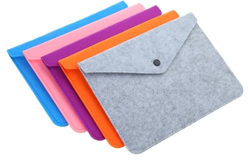 Riiichflowshop Aktenordner aus Filz Aktentaschen Dokumententasche Papieraktenordner Portfolios Hülle Briefumschlag Handtasche Knopfverschluss