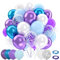 QIFU Set di 52 palloncini blu viola da 30,5 cm, con coriandoli metallizzati lilla blu argento palloncini in lattice per feste di compleanno, matrimoni, anniversari, baby shower, battesimi