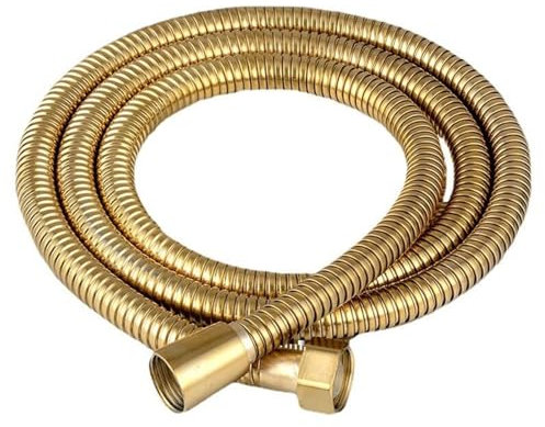 AMENGJ Duschschlauch 1,5/2/3,0 m Gold Edelstahl Flexible Lange Dusche Wasser Schlauch Verlängerung Sanitär Rohr Ziehen Rohr Bad Zubehör(Gold,3.0M)