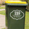 4Pcs Wheelie Bin Decal Wreath Garbage Bin Sticker Trash Can Number Address Decal Custom Street Name Vinyl Labels Decor(M 11cm high)
