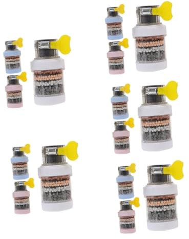 Mipcase 5 Set Filtri per Rubinetto Purificatore Acqua con Cotone Filtrante Dettagliato Design Compatibile con Rubinetti Standard