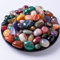 KARLOR 250g Bunte Edelsteine Trommelsteine kleine Kristall Naturstein Kieselsteine Halbedelsteine Mini Stein Dekorationen für Aquarium Blumentopf Schatzsuche Garten Balkon Sukkulenten Deko 7-15mm