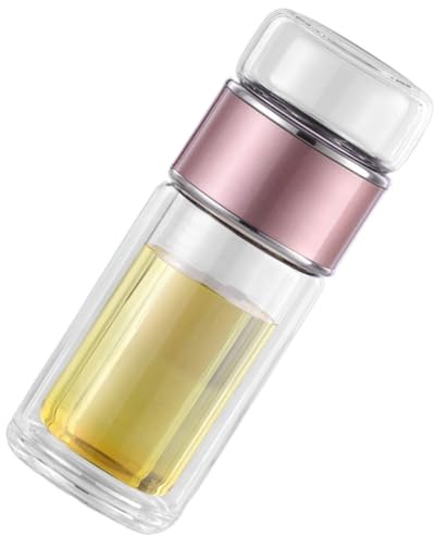 BESPORTBLE Borraccia in Vetro con Infusore per Tè Sfuso Portatile Bottiglia Termica Antigoccia Resistente al Calore per Tè e Bevande Calde per Viaggi e Uso Quotidiano