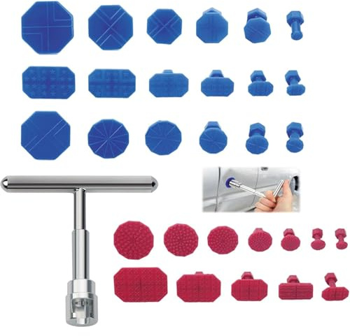 Car Dent Puller Kit, T Car Dent Repair Puller and 30 Gasket Suction Cup, Auto Body Dent Remove Pulling Tool, Dent Remover Tool for Car