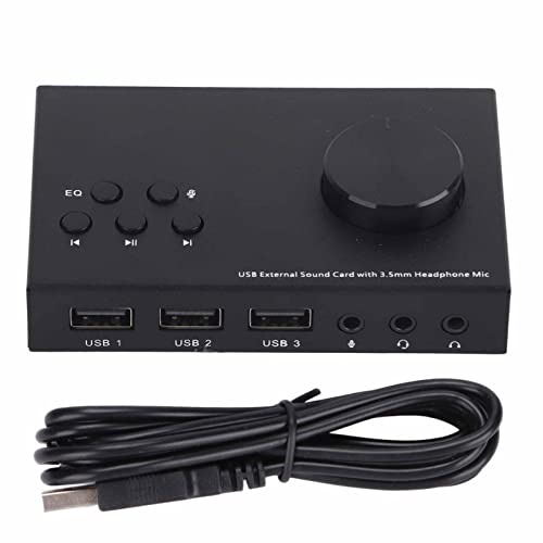 Ouitble Externe USB-Soundkarte, Stereo, 3,5-mm-Schnittstelle, Multi-Modus-EQ, Tonkonvertierung, Audio-Adapter aus Aluminiumlegierung für OS X, Linux, PC, Laptop, Desktop
