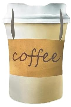 Coffee Cup Costume Adult Fancy Disguise Outfit Funny Food Party Clothes Carnival Performance Show Suit 90x73cm