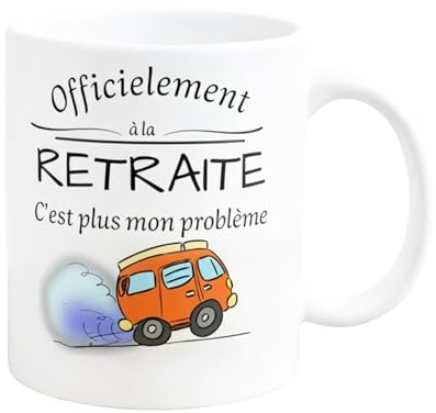 AHEZQILU Mug Retraite Femme Humour, Cadeau Retraite Femme Tasse Café Drôle Départ Collègue Amie Famille, Idée Cadeau Originale, Tasse Céramique 33cl Message Amusant