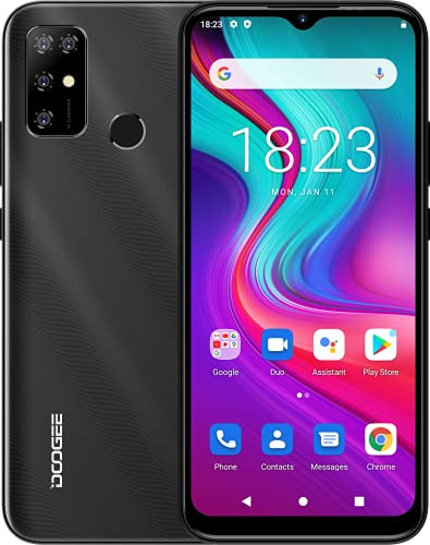 DOOGEENEXT SIM Free Smartphone X96, Android Handy Ohne Vertrag, Octa Core, 2GB RAM 32GB ROM, 5400mAh Akku, 8MP Triple Kamera, 6,52'' Waterdrop Display, Dual SIM+SD 3 Slots, Fingerabdruck GPS Schwarz