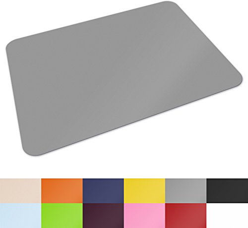Schreibtischunterlage von Office Marshal® | hochwertige Tischauflage für Büro und Schule | abwischbar | rutschfest | 65x50 cm | grau