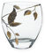 Quality GOLDEN LEAF Tendril Design Classic Curved Glass Flower Vase - Mouth Blown/Hand Decorated Glass - Ideal Golden Wedding/50th Wedding 21.5cm