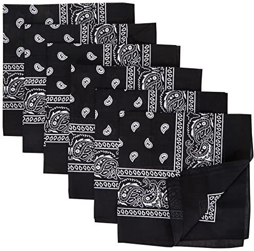 Bandana Halstuch Biker Nikki Tuch Schal Paisley Kopftuch 100% Baumwolle (schwarz, 3er)