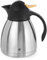 HENDI Isolierkanne, mit gelbem Druckverschluss, Doppelwandige, Kaffekanne, Termoskanne, Teekanne, 1L, Edelstahl, Polypropylen, ø145x(H)205mm
