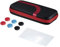 Hama Zubehör Set für Nintendo Switch (Tasche, Schutzglas und Thumbstick-Kappen für Joy-Con, Schutz Case für Konsole, Controller-Aufsätze, Displayschutz, Aufbewahrung, Standfunktion), Schwarz/Rot