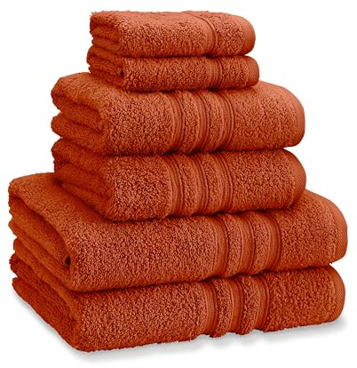 Catherine Lansfield Zero Twist Cotton 6 Piece Towel Bale Set Terracotta