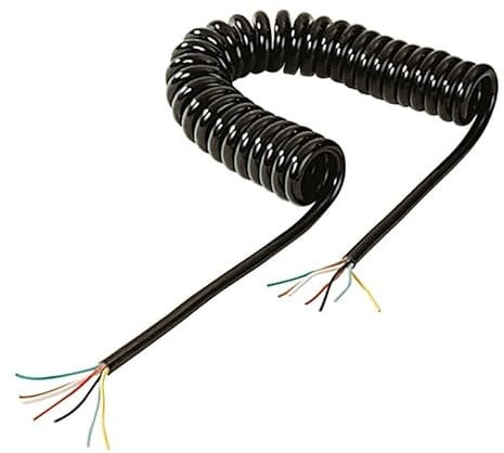 MAXTER Rallonge Spirale 7 Conducteurs 5m pour Remorque – Câble Nu 7x0,75 mm²