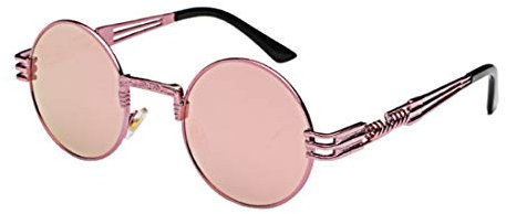 Inlefen Sonnenbrille Männer Frauen Runde Retro Vintage Kreis Stil Sonnenbrille Farbige Metallrahmen Brillen