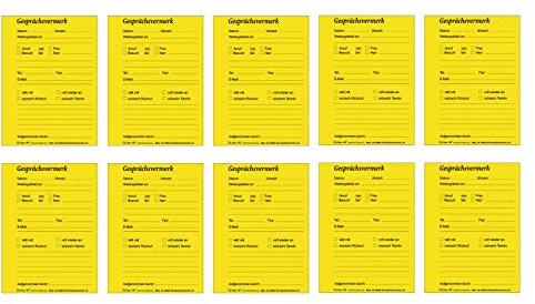 10er Pack Gesprächsnotizen Gesprächsvermerk Block DIN A6 hoch gelocht 100 Blatt je Block, Telefonnotizblock