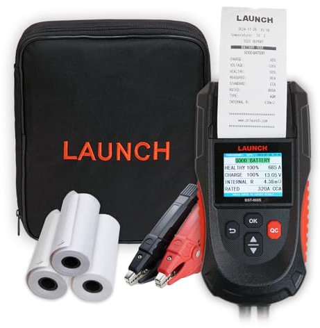LAUNCH BST-860 Automotive Battery Tester with Printer, 6V-24V, AGM Battery, Voltmeter, Wave Detection, Electric Current Test, Start Motor Test, Battery Test, Prints Test Results