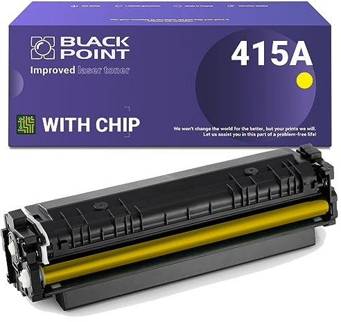 BLACK POINT [Mit Chip Toner Kompatibel zu W2032A (HP 415A) - Gelb - für HP Color Laserjet Pro: M454dn, M454dw, MFP M479dw, MFP M479fdn, MFP M479fdw, MFP M479fnw M480
