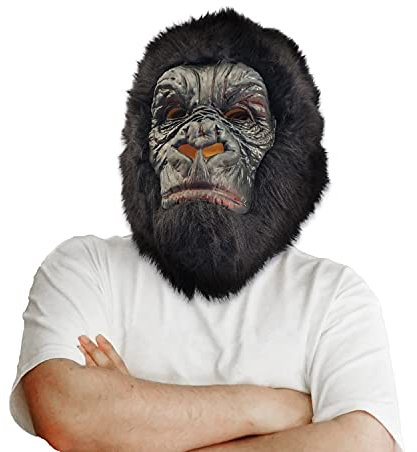 Gorilla Maske Latex Vollkopf Masken Gummi Realistische Zoo Tierkopf Kostüm für Halloween Karneval Kostüm Party Parade