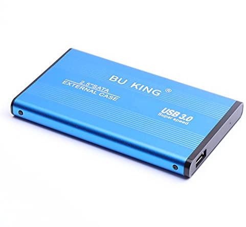 BU KING Mirco USB 3.0 Hard Drive Enclosure External 250GB Mobile Hard Drive Enclosure Aluminum Alloy Enclosure Box-Blue