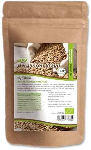 Mynatura Bio Berglinsen braun I Linsen I Hülsenfrüchte I Naturprodukt I Pflanzlich I Unbehandelt I Eiweiss I Beutel (1000g)
