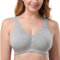 Ayigedu UK Women's Plus Size Bra Full Coverage Non-Wired Non-Padded Minimizer Cotton Bra 44-C Grey