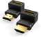 RedStar24 HDMI Winkelstecker 90 Grad & 270 Grad gewinkelt Adapter | HDMI Typ A Buchse und Stecker | HDMI Verbinder | Vergoldete Kontakte | 4K Ultra HD UHD 3D Full HD 1080p HDR ARC | 2 Stück