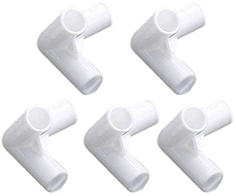 bzcemind 5PCS 12mm PVC dritto gomito croce connettore giunto a T connettore in PVC raccordo tubo fai da te tenda fissa, NO.3 60 gradi