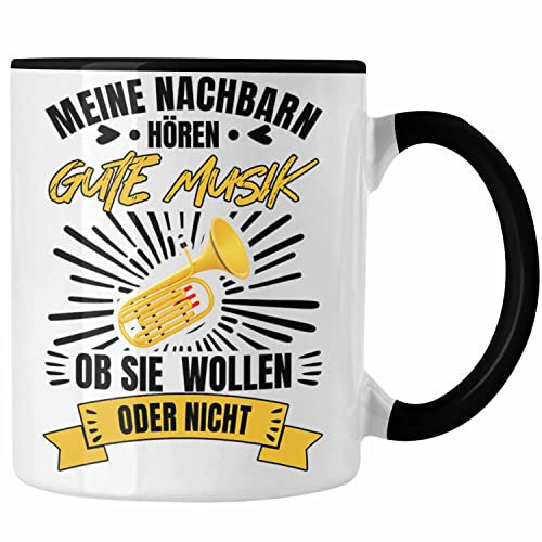 Trendation - Tuba Geschenk Trompete Tasse Geschenkidee Trompetenspieler Orchesta Geschenke (Schwarz)