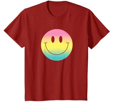 Rosa / Gelb / Blau / Regenbogen / Smiley-Hemd T-Shirt