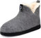 GURGER Hausstiefel Damen Plüsch Gefüttert Herren Hüttenschuhe Filz Warm Winter Hausschuhe Hohe Hüttenstiefel Filzpantoffeln Slipper Boot, Größe 42 43 Grau